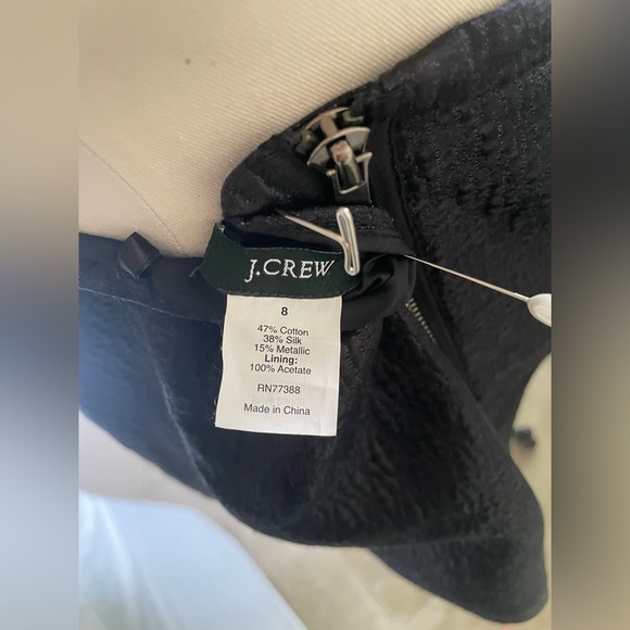 J. Crew Black Nori Cotton Silk Metiallic Jacquard Textured Mini Skirt pre-owned - Picture 11 of 11